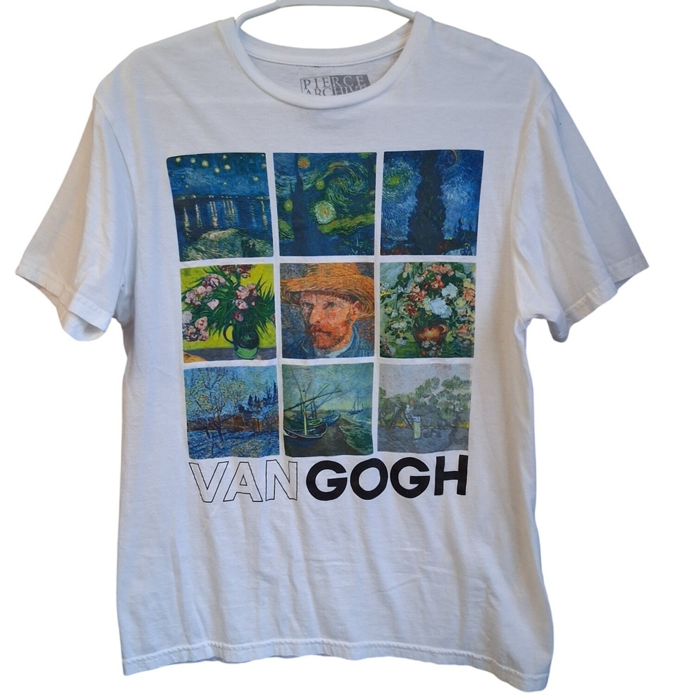 Pierce Archive Van Gogh SS Tee Medium  Cotton Artsy Colorful‎ EUC